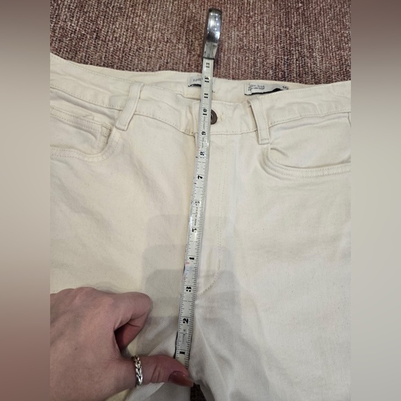 J Jill denim high rise full leg crop in cream size 10 cotton & tencel - Picture 5 of 10